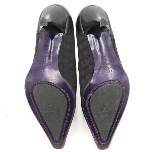 Donald J Pliner Lacia Womens Sz 7M US Black Canvas‎ Croc Print Pointed Toe Pumps - Picture 9 of 9